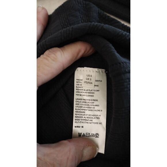 Free People OB1090510 Women's Sz S Washed Black Ice Cold Lace-Up Ribbed Top $78 - Picture 8 of 13